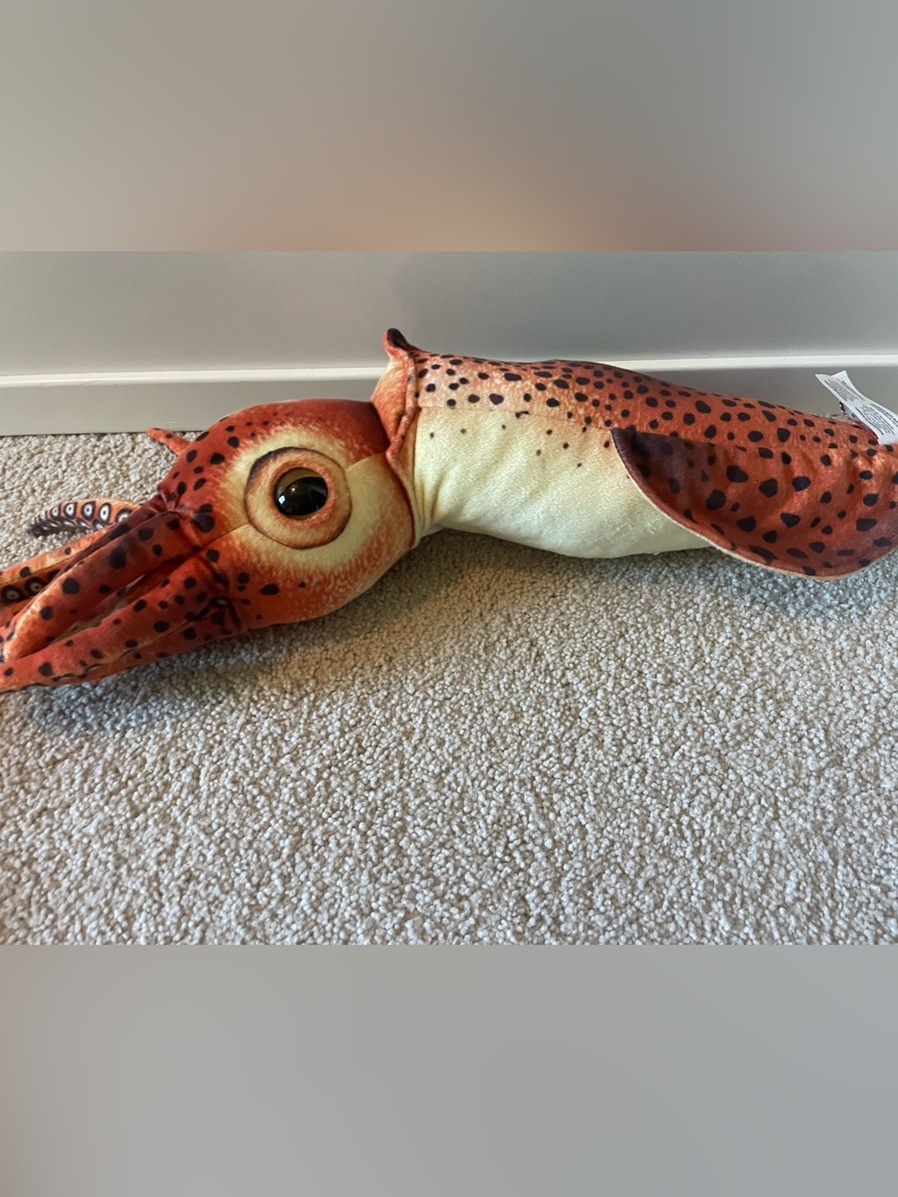Fiesta Giant Orange Squid Realistic Spotted Plush Toy
